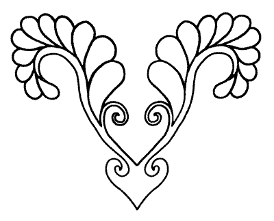 Secret Heart Feather Corner Stencil - 7  1/2  x  9" HMFG-30475