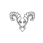Secret Heart Feather Corner Stencil - 7  1/2  x  9" HMFG-30475
