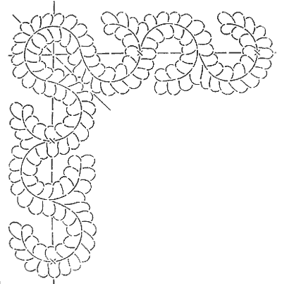 Feathered Corner and Border Stencil LAU-FC